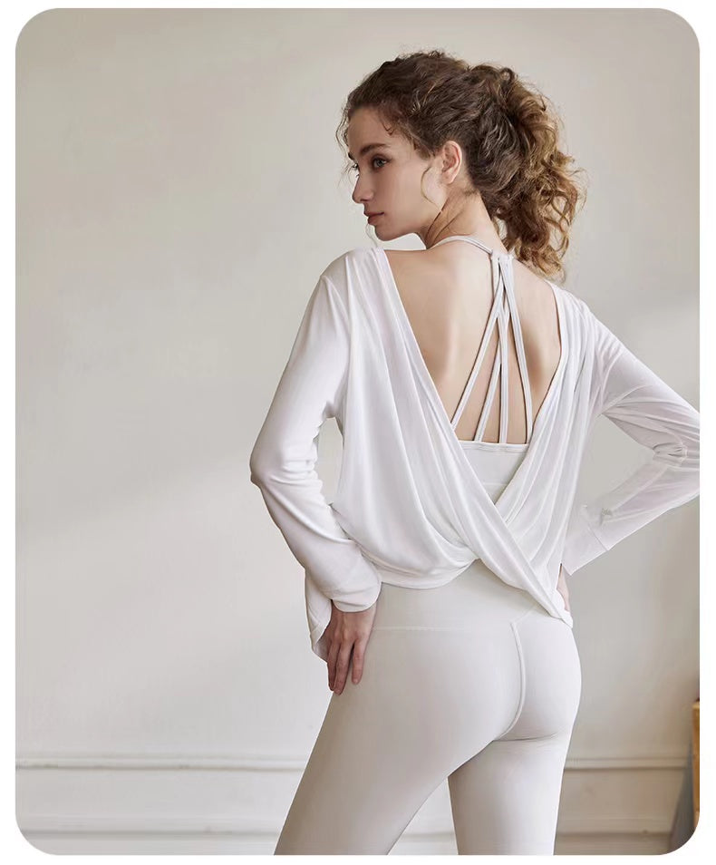 Long Sleeves Cross Back